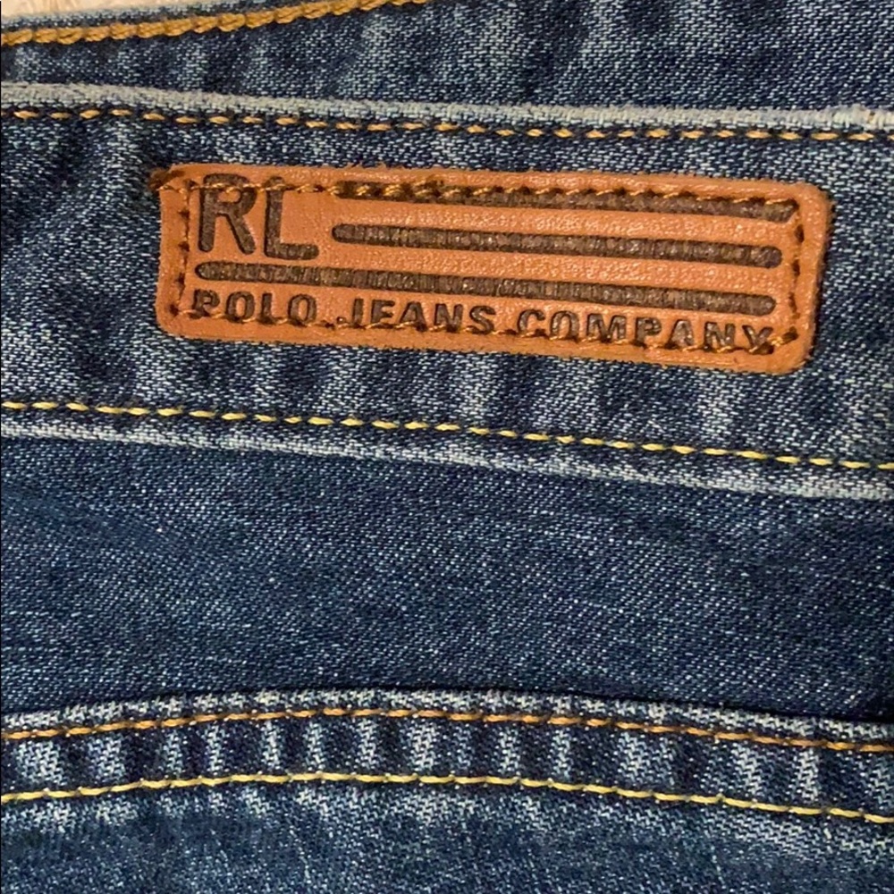 🌸SOLD💕Ralph Lauren Polo Relaxed Fit Denim Blue Jeans 5 Pocket Zip Fly  10 x 32 - Picture 2 of 3
